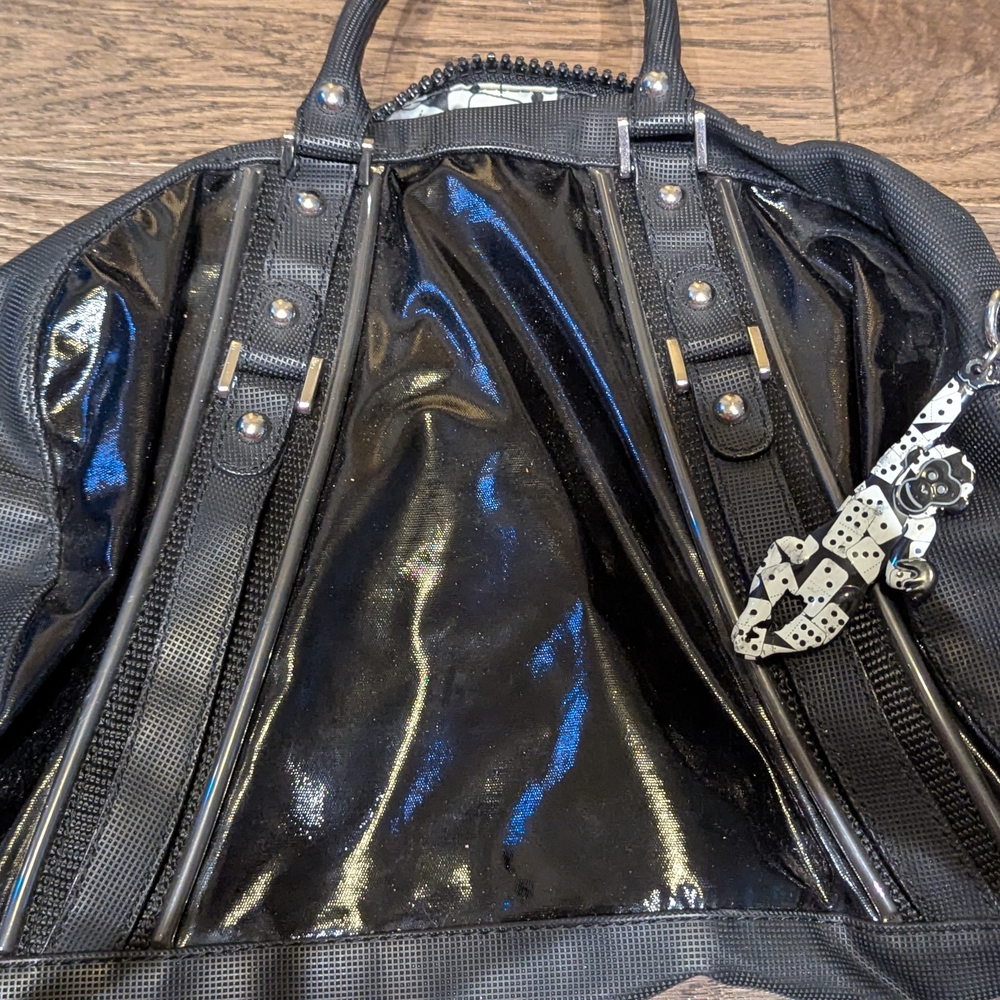 Kipling X Fergie. Black Purse Bag with Monkey Dice Charm